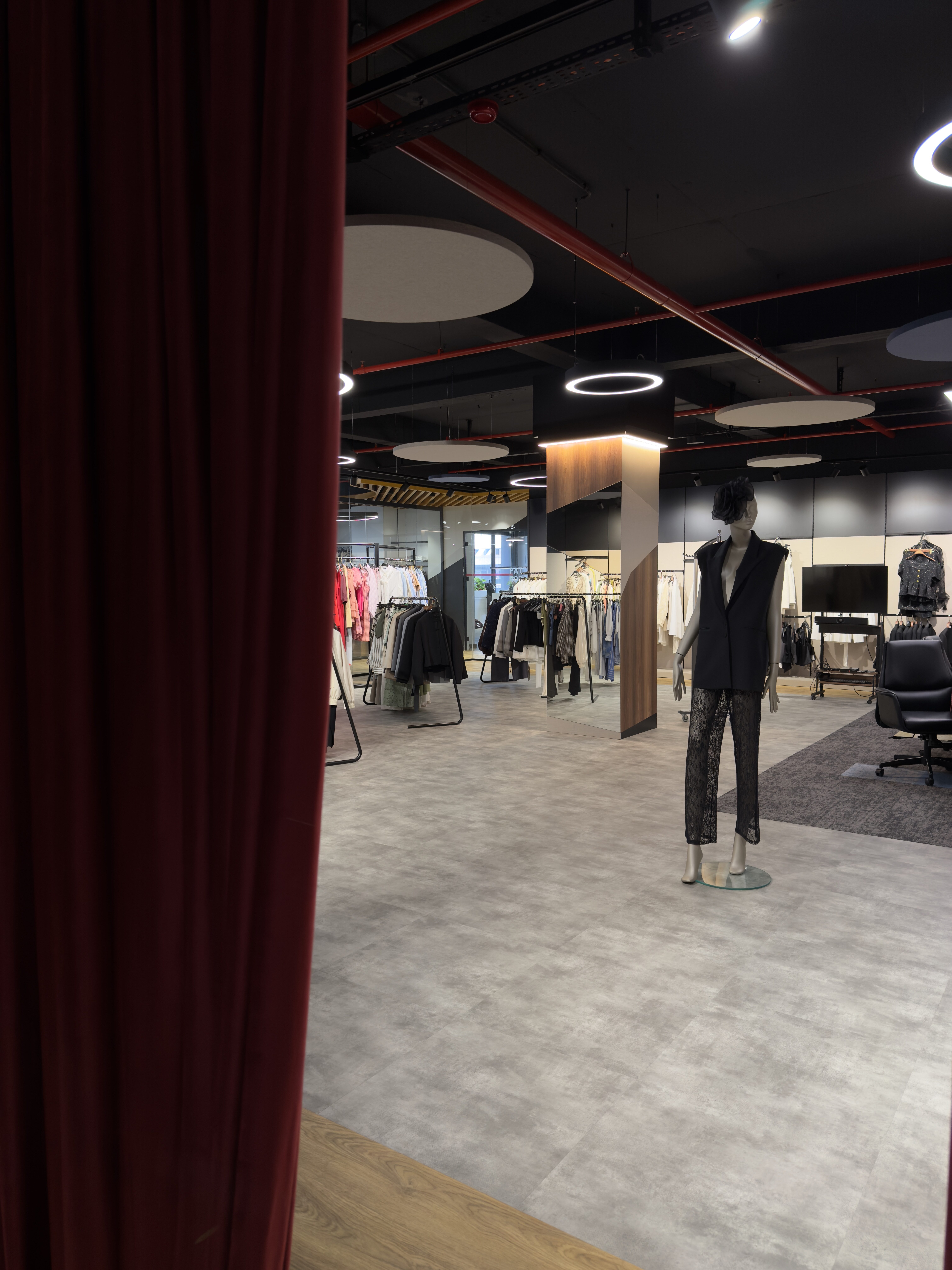 Women’s wear collections displayed in the Sarpteks showroom